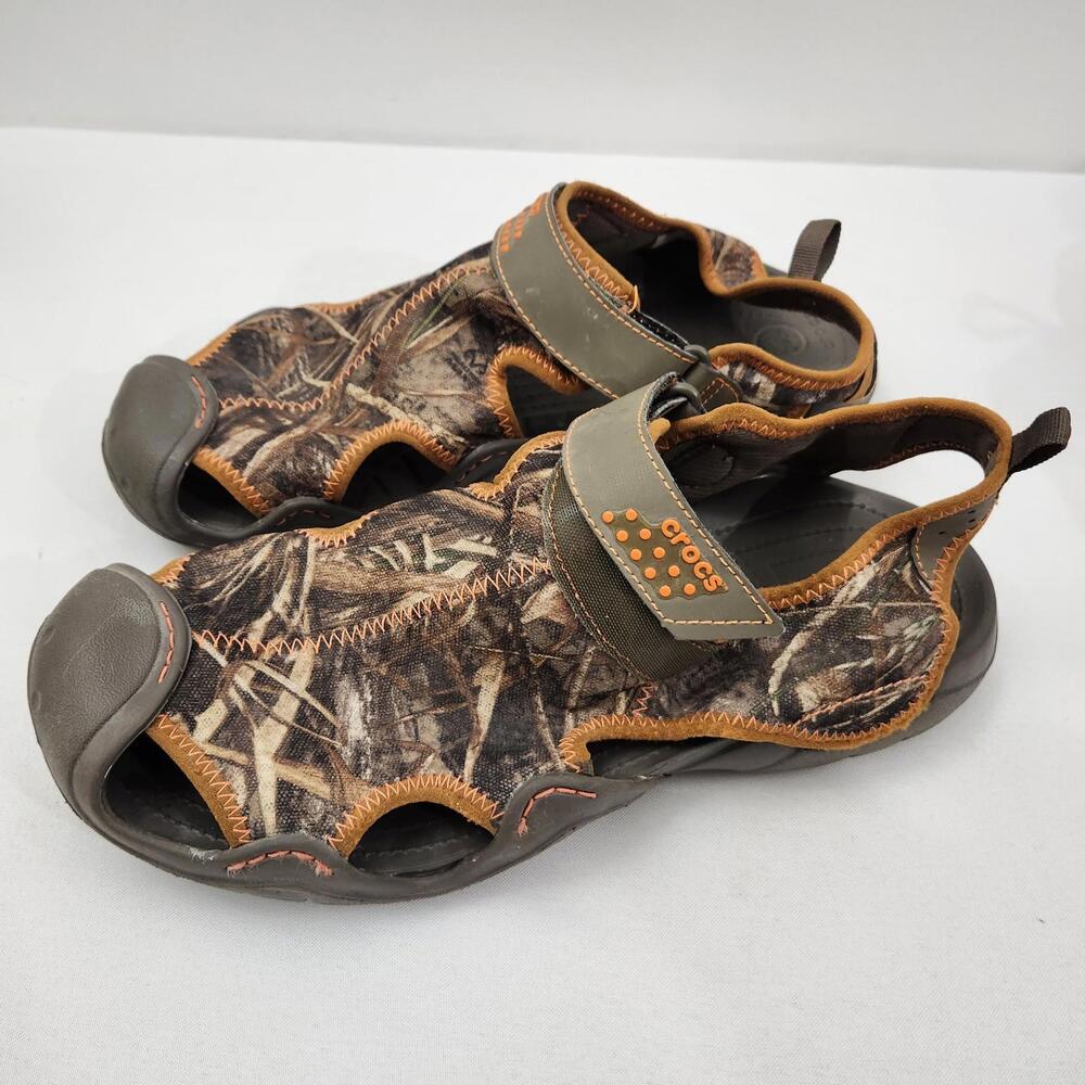 Crocs Men’s Size 13 Swiftwater Realtree Max 5 Sandals Camo